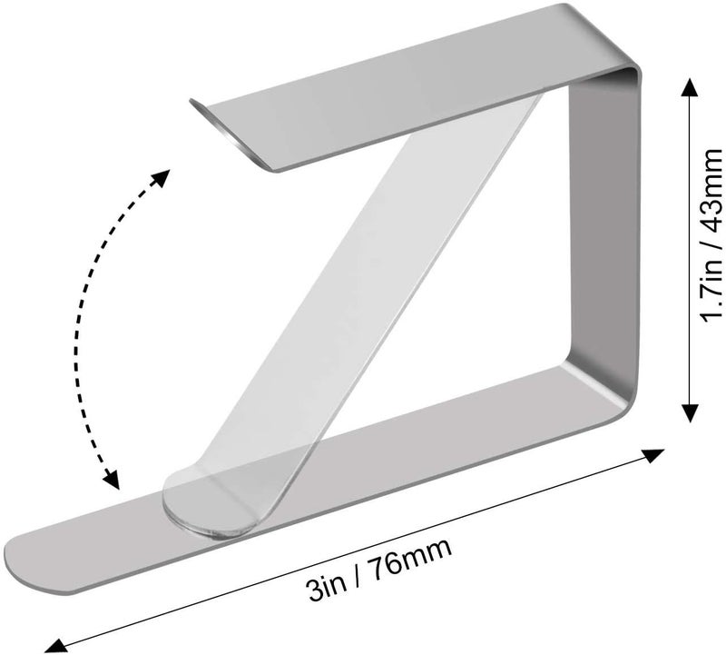 TriPole Tablecloth Clips 32 Pack Picnic Table Clips, Stainless Steel Table Cloth Holder Clips for Outdoor Tables, Metal Tables Cover Skirt Clamps for Camping Dining Wedding Graduation Party Essential - Image 4